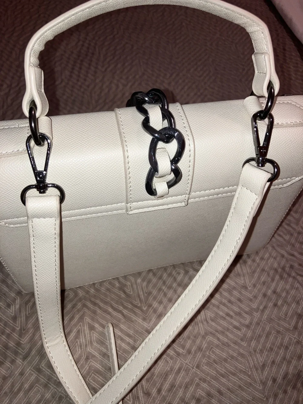 Off-White Stud-Trim Top Handle Crossbody Bag by Bartley Mischka‎